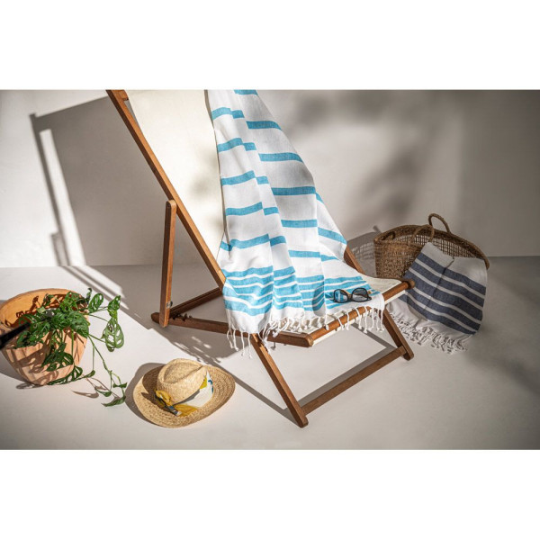 Serviette de plage personnalisable SARDENHA en coton et polyester recyclé - BCM Goodies