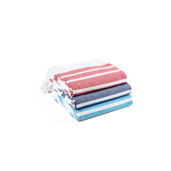Serviette de plage personnalisable SARDENHA en coton et polyester recyclé - BCM Goodies