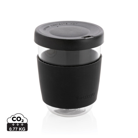 Verre 360ml avec couvercle et manchon en silicone Ukiyo Personnalisable | BCM Goodies - 1