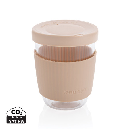 Verre 360ml avec couvercle et manchon en silicone Ukiyo Personnalisable | BCM Goodies - 5