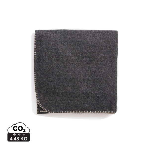 Plaid en molleton recyclé Bilton - Plaid pratique en polyester recyclé - VINGA