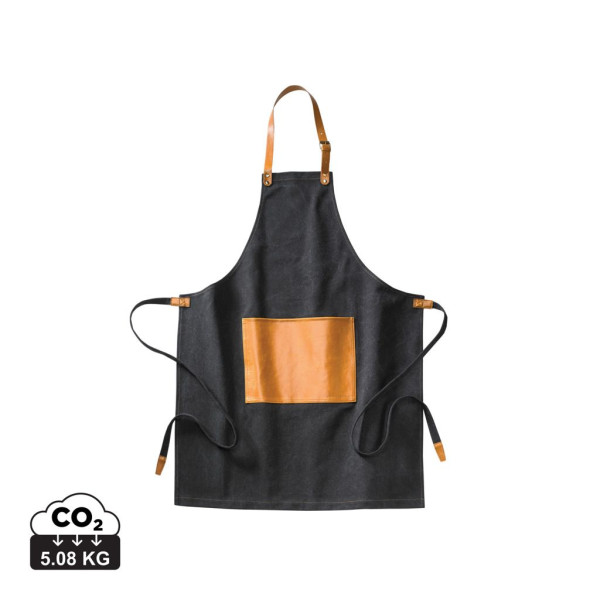 Tablier VINGA Asado en toile délavée de haute qualité - Accessoire de cuisine pour barbecue et cuisine en plein air