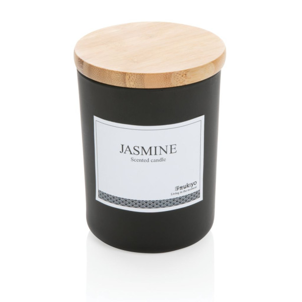 Bougie parfumée avec couvercle en bambou Ukiyo - Jasmin apaisant - BCM Goodies