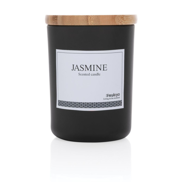 Bougie parfumée avec couvercle en bambou Ukiyo - Jasmin apaisant - BCM Goodies