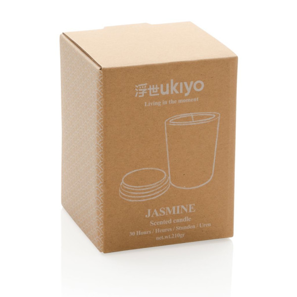 Bougie parfumée avec couvercle en bambou Ukiyo - Jasmin apaisant - BCM Goodies