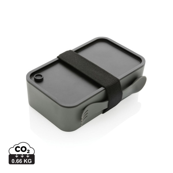 Lunch box avec cuichette en rPP GRS - Accessoire éco-responsable pour repas sains - BCM Goodies