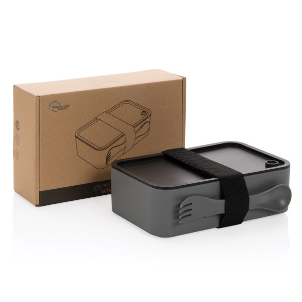 Lunch box avec cuichette en rPP GRS - Accessoire éco-responsable pour repas sains - BCM Goodies