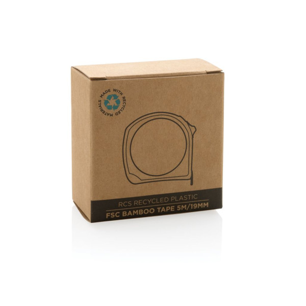 Mètre ruban 5M/19mm en plastique recyclé RCS et bambou - BCM Goodies