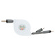 Câble rétractable 3 en 1 pour charge et synchronisation de données - Accessoire essentiel pour appareils électroniques - Longueu