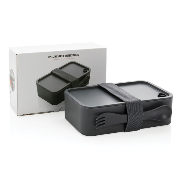 Boîte à lunch en PP avec cuichette - Accessoire repas pratique et élégant