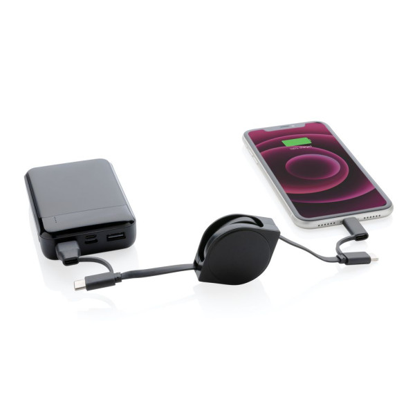 Câble 6 en 1 en TPE et plastique recyclé RCS - Accessoire éco-responsable pour smartphones et tablettes