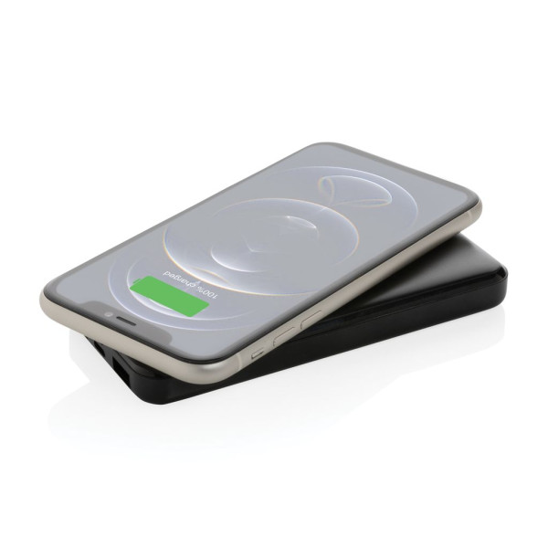 Powerbank 8000 mAh avec induction en plastique recyclé RCS - Charge portable écologique et pratique