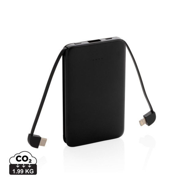 Batterie de secours 5000 mAh avec câbles intégrés - BCM Goodies