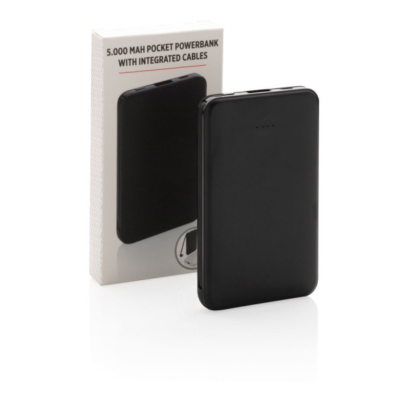 Batterie de secours 5000 mAh avec câbles intégrés - BCM Goodies