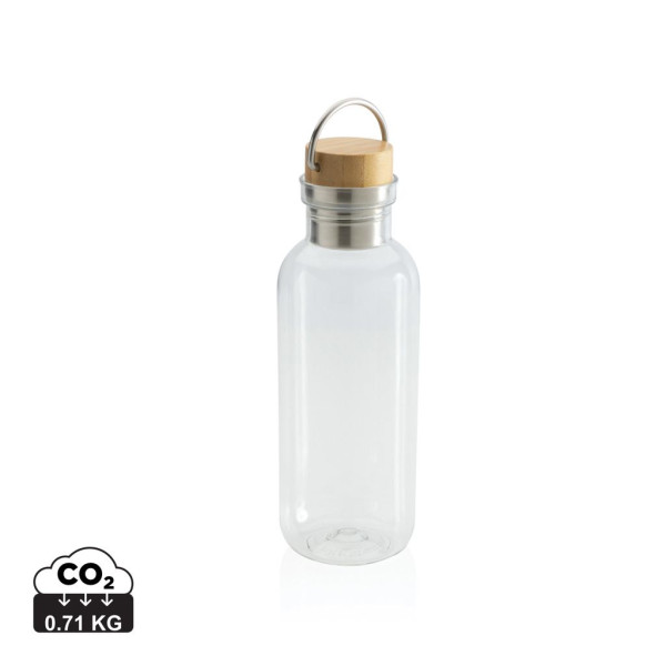 La bouteille 680ml en rPET GRS avec couvercle en bambou, un produit écologique et pratique pour vos déplacements quotidiens.

Me