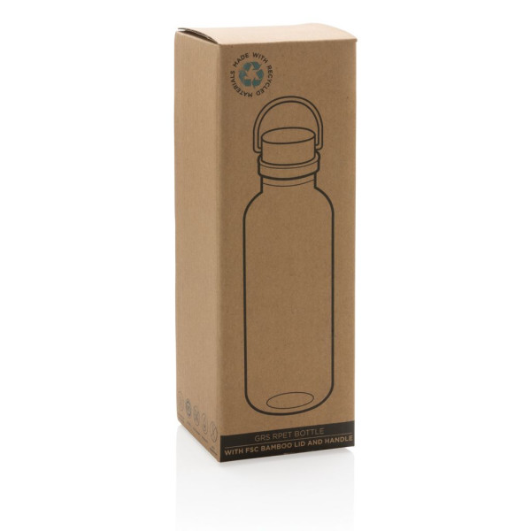 La bouteille 680ml en rPET GRS avec couvercle en bambou, un produit écologique et pratique pour vos déplacements quotidiens.

Me
