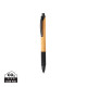 Stylo en bambou et fibre de paille - Accessoire écologique pour bureau, école et maison - Encre bleue Dokumental® - Personnalisa
