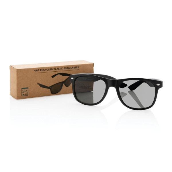 Lunettes de soleil en plastique recyclé GRS - Protection UV 400 - Monture certifiée - Boîte cadeau incluse