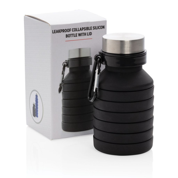 Bouteille en silicone pliable étanche avec couvercle - Accessoire pratique pour hydratation | BCM Goodies