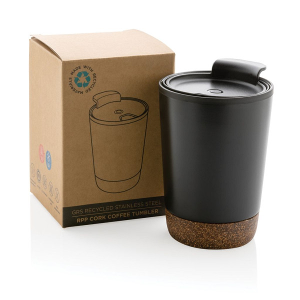 Tasse à café en liège et acier inoxydable GRS - 300 ml - Sans BPA - Matériaux durables - Personnalisable