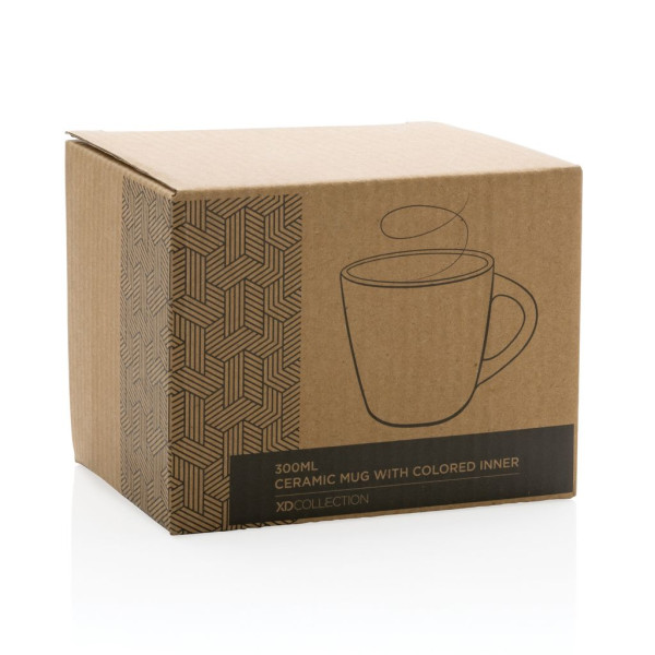 Mug en céramique avec intérieur coloré - Idéal pour café, thé et boissons chaudes - Résistant au lave-vaisselle - Livré dans une