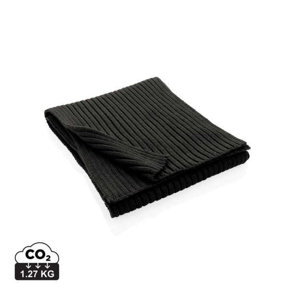 Écharpe tricotée 180x25cm Impact AWARE™ Polylana® - Accessoire éco-responsable pour entreprise | BCM Goodies