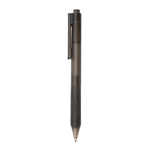 Stylo X9 finition givré avec grip silicone - Stylo personnalisable de qualité pour entreprise