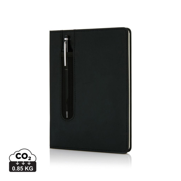 Carnet A5 à couverture rigide en PU avec stylo tactile - BCM Goodies