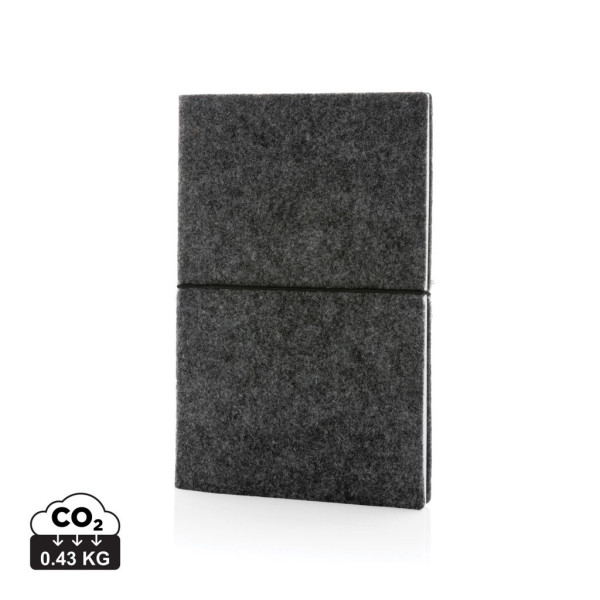 Cahier A5 à couverture souple en feutre recyclé certifié GRS - Cahier écologique 100% matériaux recyclés - BCM Goodies