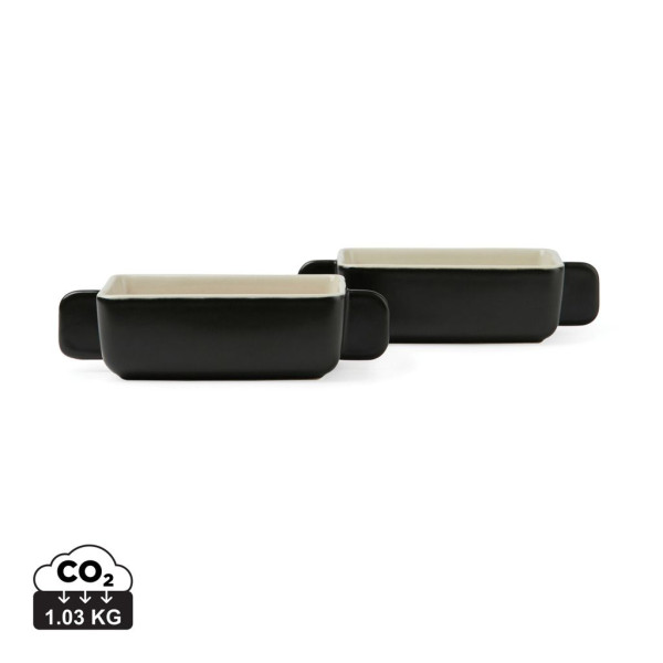 Duo de plats à four en grès Monte personnalisables pour cuisine professionnelle - BCM Goodies