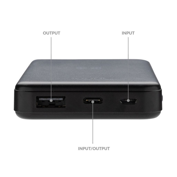 Powerbank 5000mAh avec induction 5W en plastique recyclé RCS Personnalisable | BCM Goodies