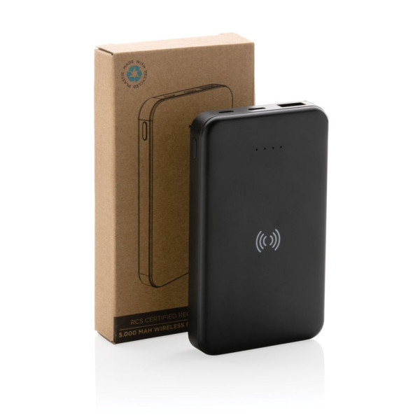 Powerbank 5000mAh avec induction 5W en plastique recyclé RCS Personnalisable | BCM Goodies