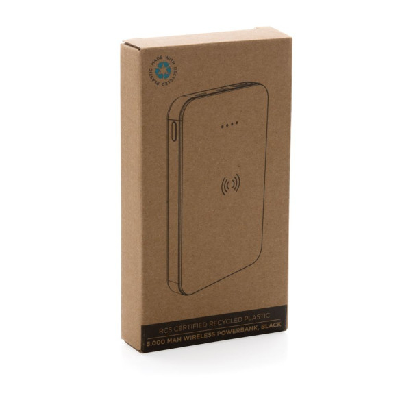 Powerbank 5000mAh avec induction 5W en plastique recyclé RCS Personnalisable | BCM Goodies
