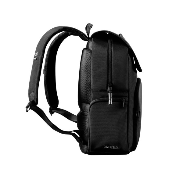 Sac à dos souple XD Design en RPET 1200D et PU texturé - AWARE™ - 16 pouces - Anti-RFID