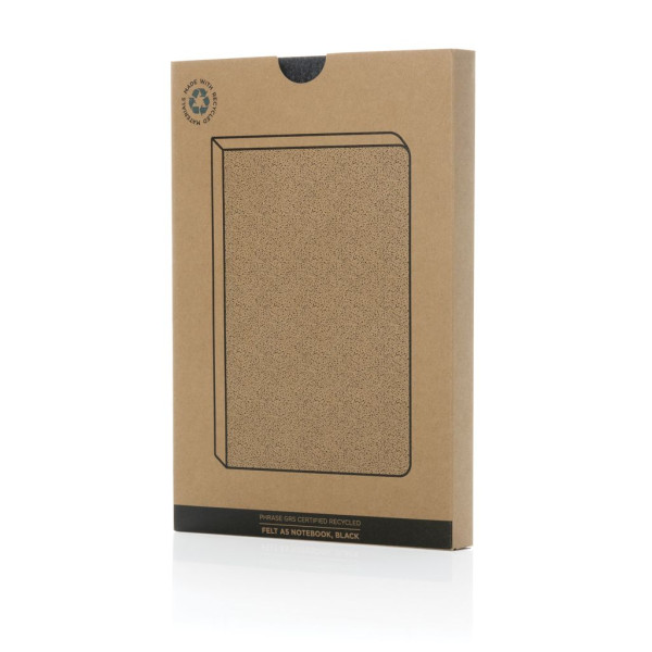 Cahier A5 en feutre recyclé certifié GRS - Carnet écologique et durable pour entreprise