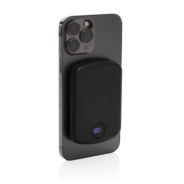 Powerbank magnétique 5000mAh en plastique RCS MagBoost - Batterie de secours pour appareils électroniques - Personnalisable B2B