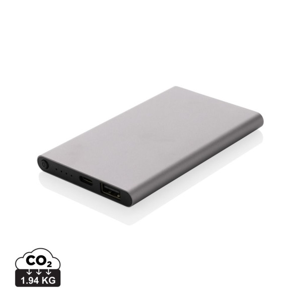 Powerbank 4000mAh en plastique recyclé/aluminium RCS - Accessoire de charge pour appareils électroniques - BCM Goodies