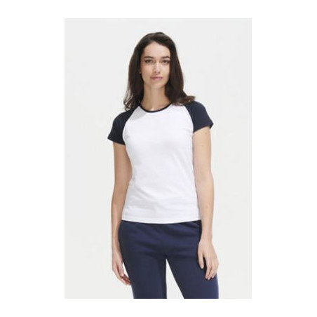SOLS MILKY TEE-SHIRT FEMME BICOLORE MANCHES RAGLAN Personnalisable | BCM Goodies - 1