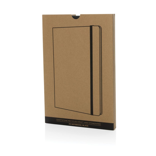 Cahier A5 en kraft recyclé et papier de verre Craftstone - Carnet personnalisable pour cadeaux d'entreprise - BCM Goodies