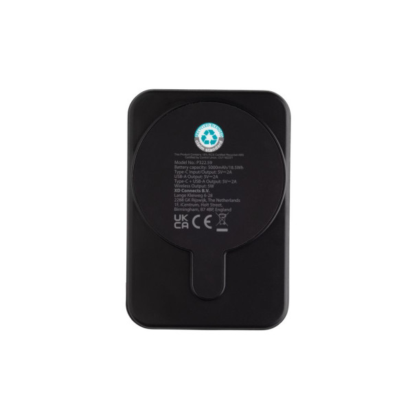 Powerbank 5000mAh et 5W en plastique recyclé RCS Stellar - Accessoire pratique et écologique | BCM Goodies