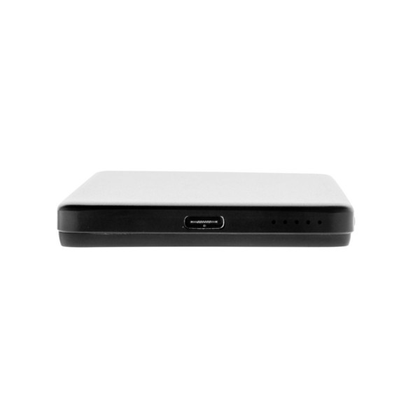 Powerbank 5000mAh et 5W en aluminium recyclé RCS Orion - Batterie de secours durable pour entreprise