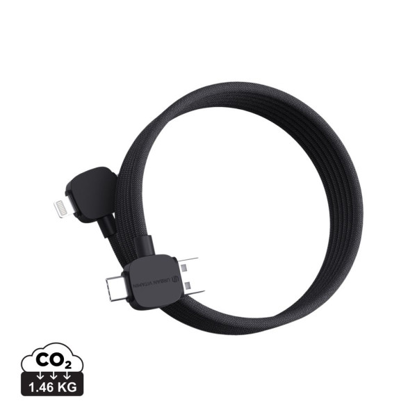 Câble de charge 65W en TPE/PET RCS recyclé Urban Vitamin Stockton - Accessoire de charge respectueux de l'environnement pou