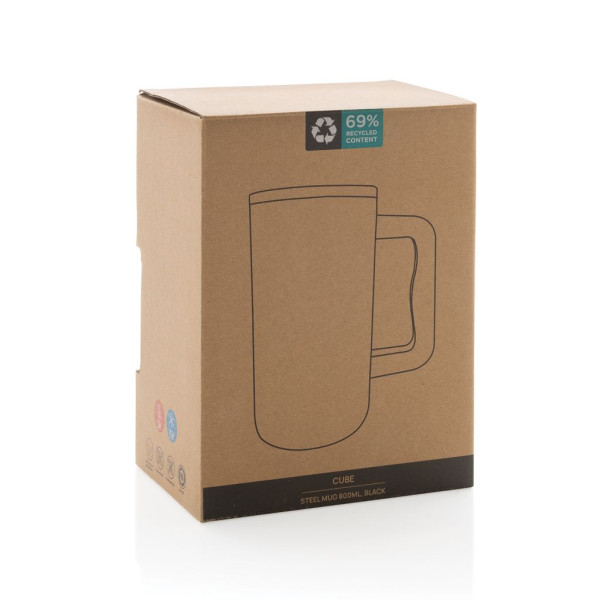 Mug Cube 800ml en acier recyclé certifié RCS - BCM Goodies