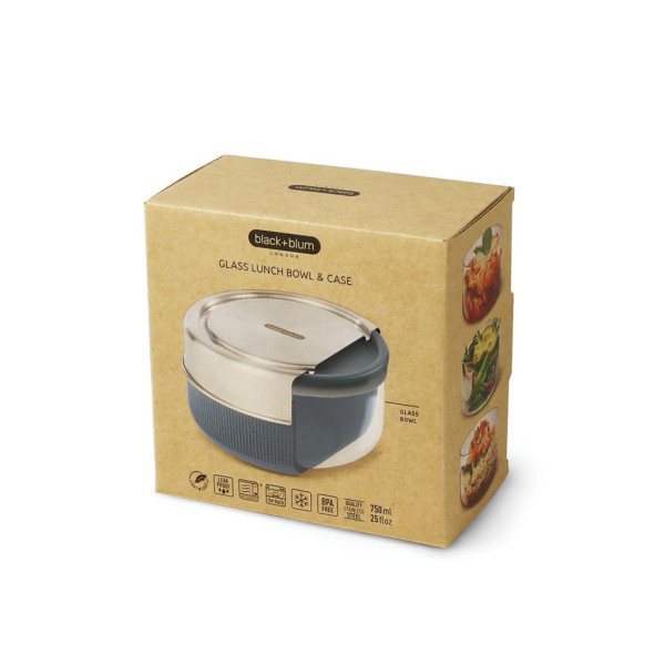 Bol à lunch en verre Black+Blum 750ml - Accessoire pratique pour repas à emporter