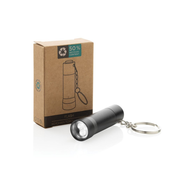 Porte-clés torche en aluminium recyclé RCS Flash - Accessoire écologique pour plein air | BCM Goodies