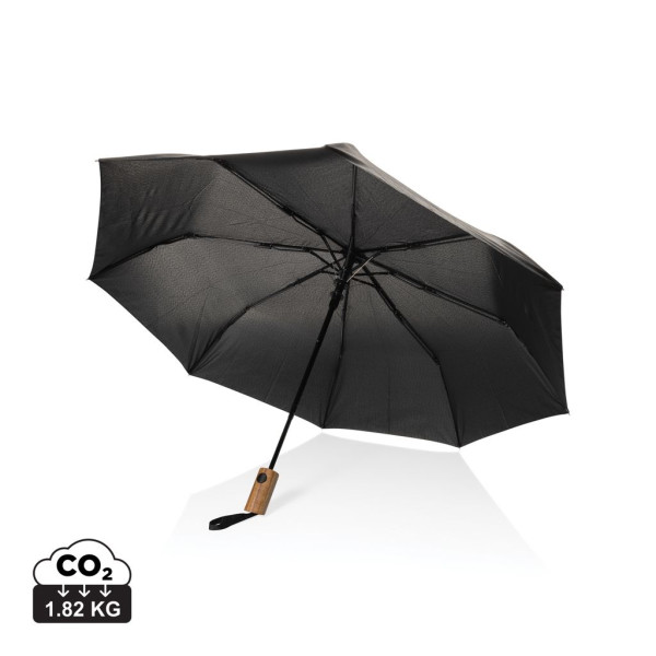 Mini parapluie 21 à ouverture auto en bois dacacia Kaycey Personnalisable | BCM Goodies