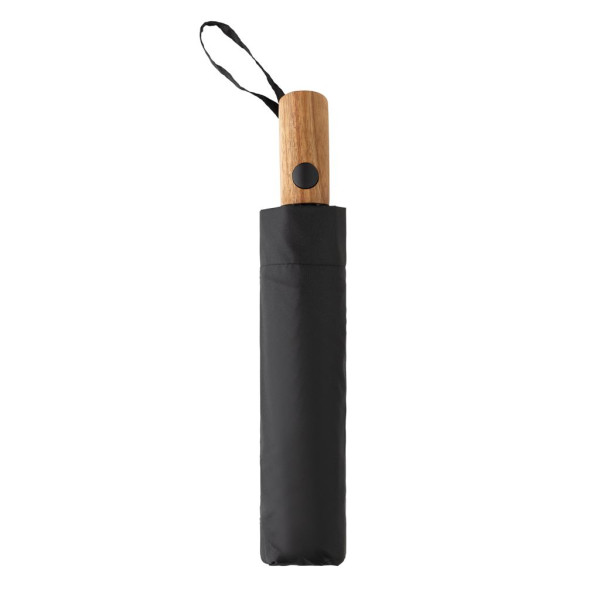 Mini parapluie 21 à ouverture auto en bois dacacia Kaycey Personnalisable | BCM Goodies
