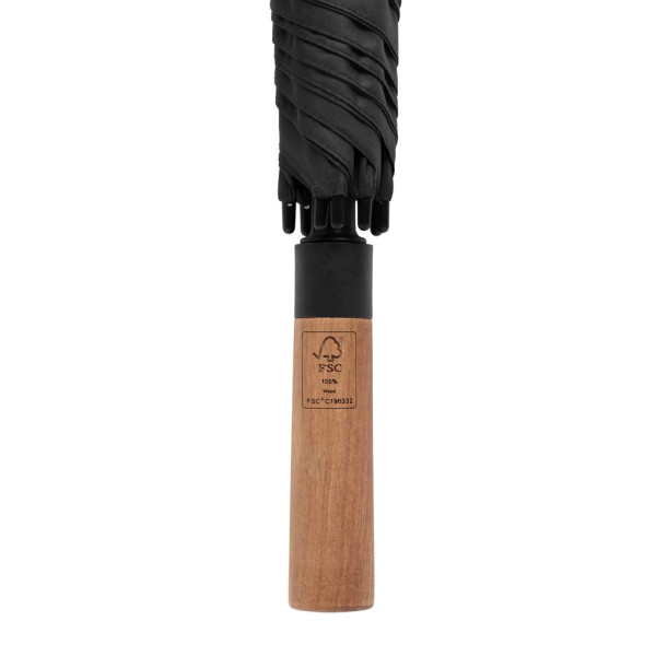 Parapluie tempête 30 pouces recyclé Tony avec poignée en acacias - Accessoire durable pour affronter les intempéries | BCM Goodi