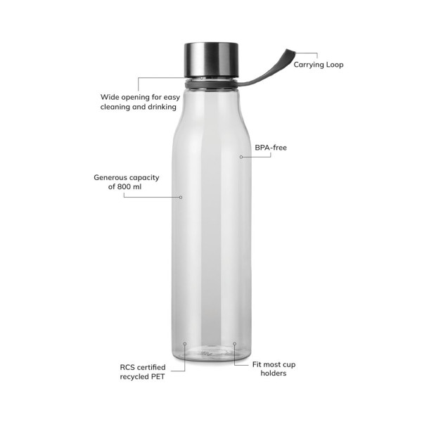 Bouteille d'eau VINGA 800ml RCS RPET Lean - Goodies personnalisable pour séances d'entraînement