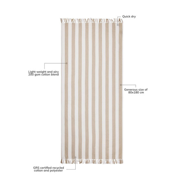 Serviette de plage hammam VINGA GRS Ornos - Serviette écologique personnalisable pour entreprise
